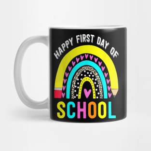 Happy First Day Of School Rainbow Leopard Back To School Mug